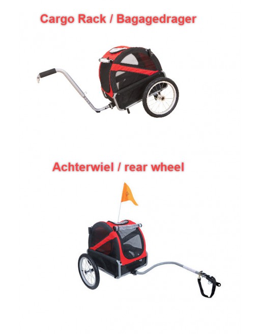 Doggyride mini hundefahrradanhänger rot