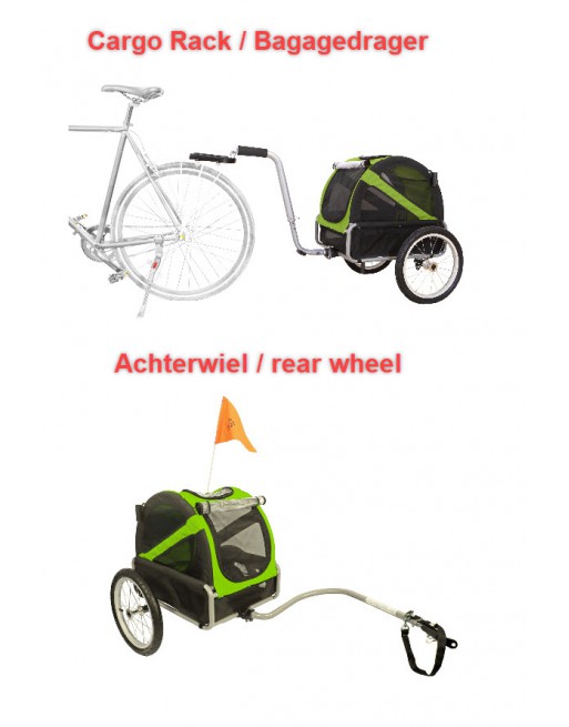 Doggyride mini remorque vélo pour chien vert