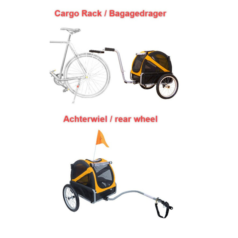 Doggyride mini remorque vélo pour chien Orange