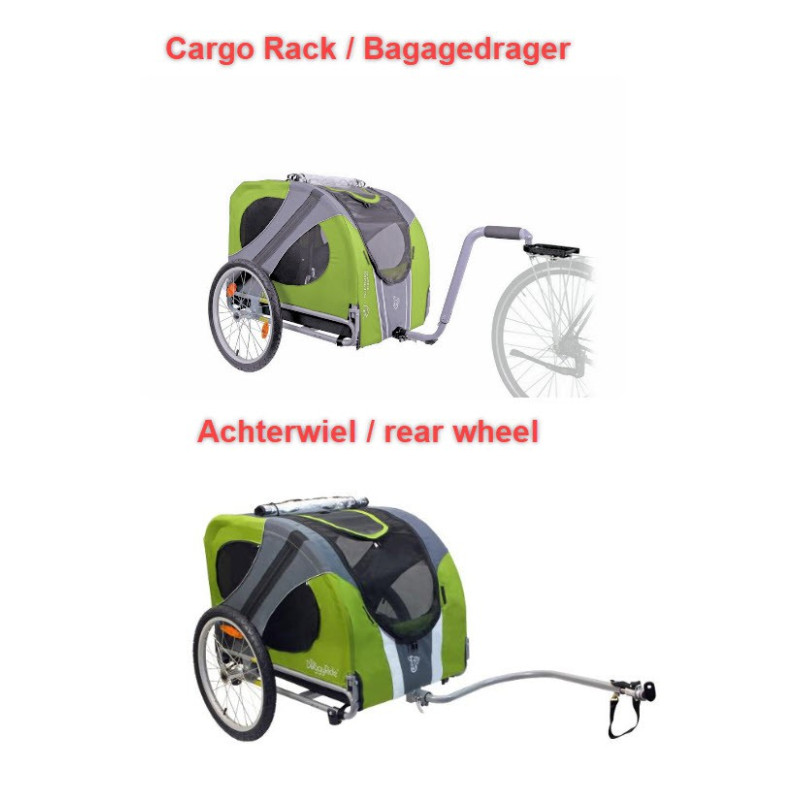 Doggyride Novel hondenfietskar - Groen
