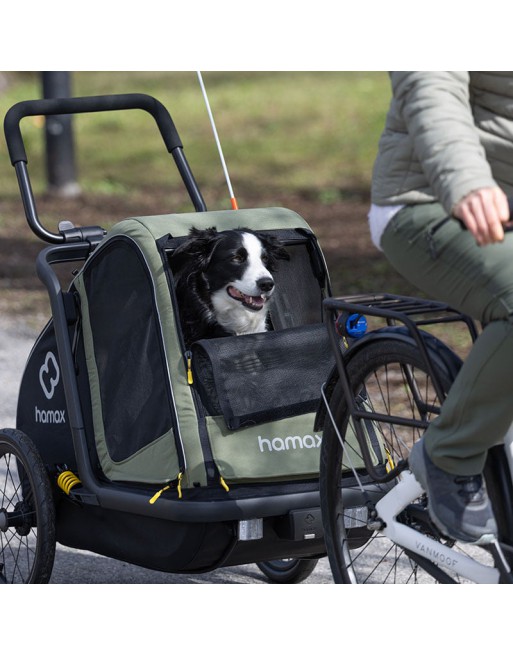 Hamax Pluto M Remorque Vélo pour Chien – Transport sûr et confortable jusqu’à 35 kg