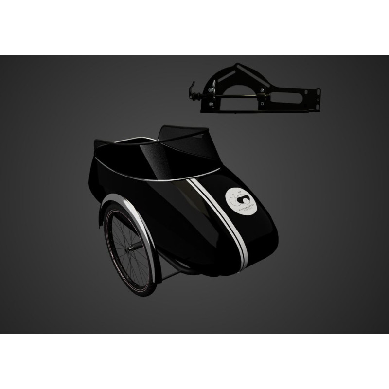 Scandinavian Side Bike Fiber trailer - Black