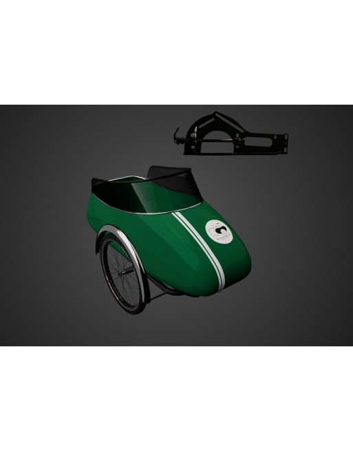 Scandinavian Side Bike Fiber trailer - Green