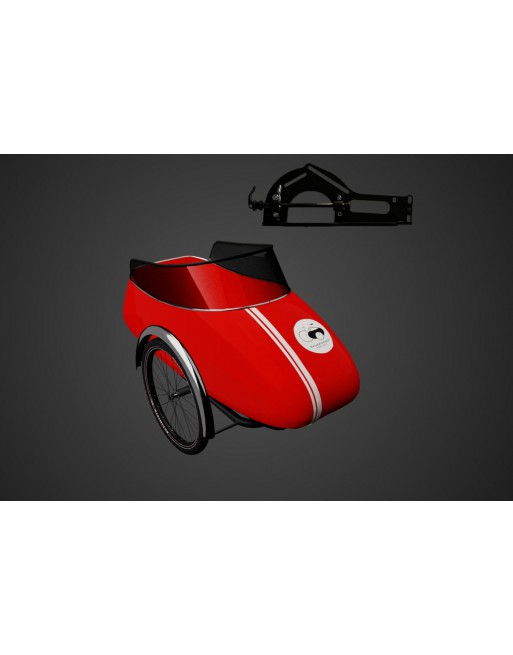 Scandinavian side bike Fiber zijspan - Rood