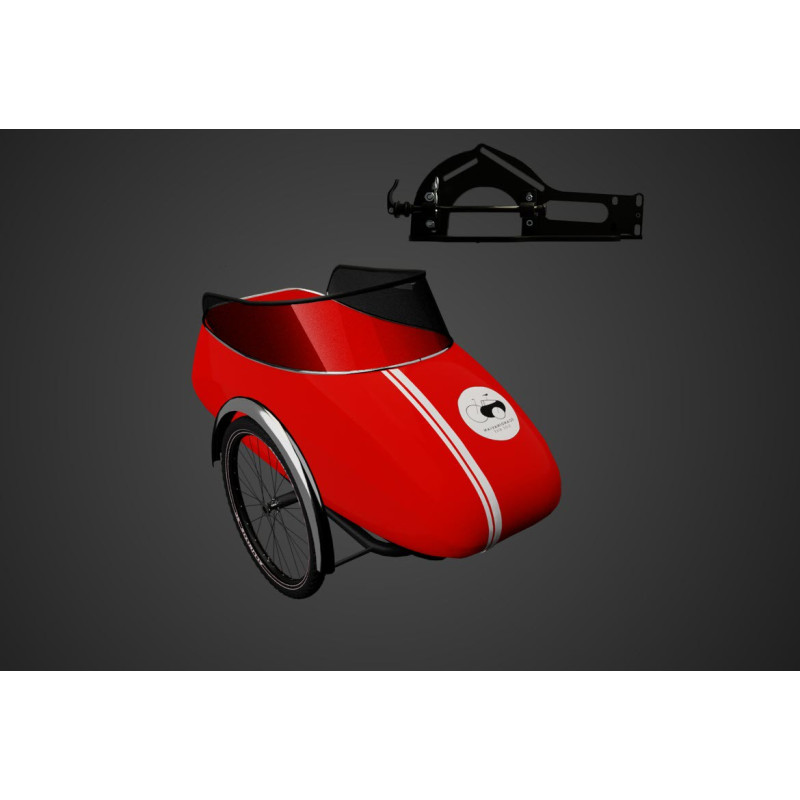 Scandinavian Side Bike Fiber trailer - Red