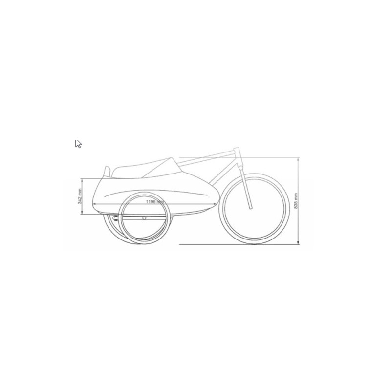 Scandinavian side bike Fiber zijspan - Wit