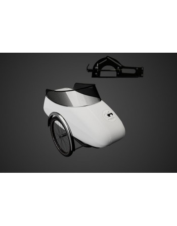 Scandinavian Side Bike Fiber Beiwagen - Weiß