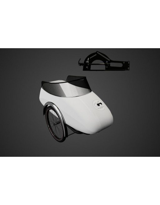 Scandinavian Side Bike Fiber trailer - White