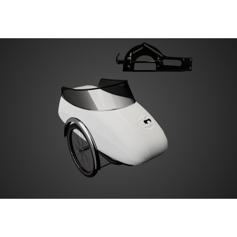 Scandinavian Side Bike Fiber trailer - White
