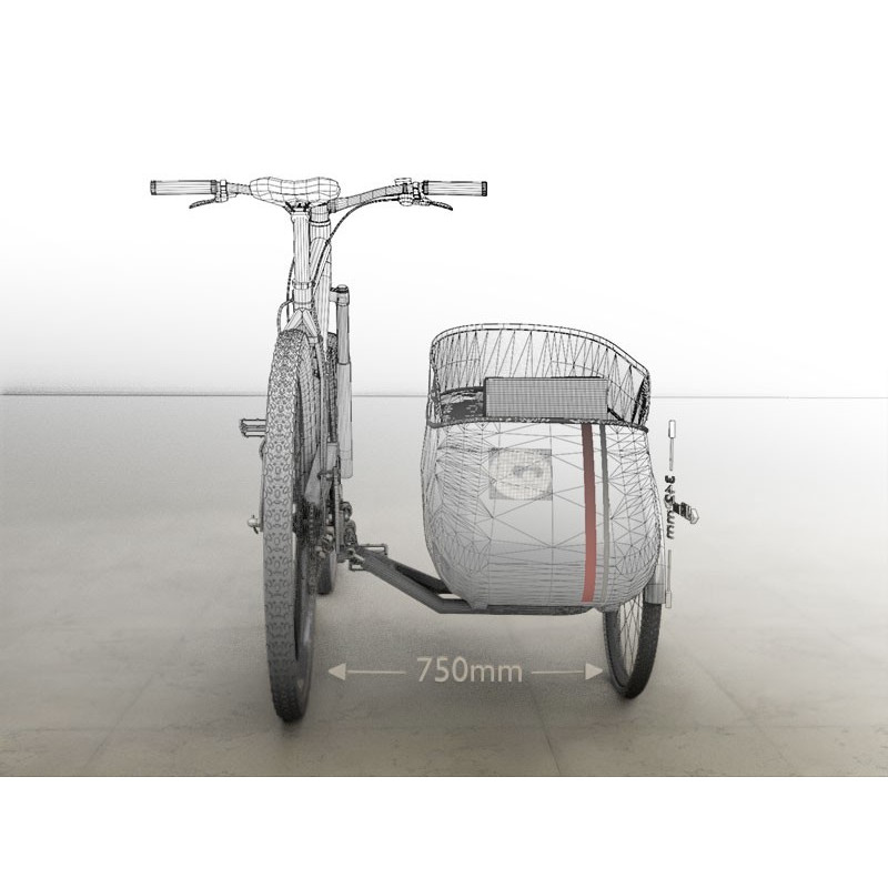 Scandinavian sidecar bike Fiber - Blanc