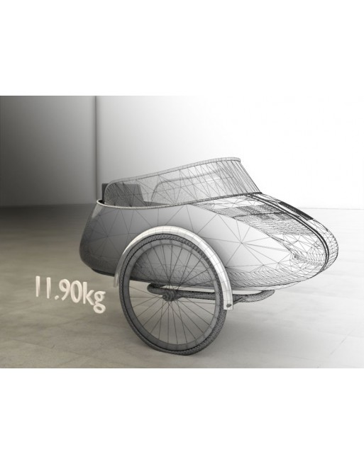 Scandinavian side bike Fiber zijspan - Wit