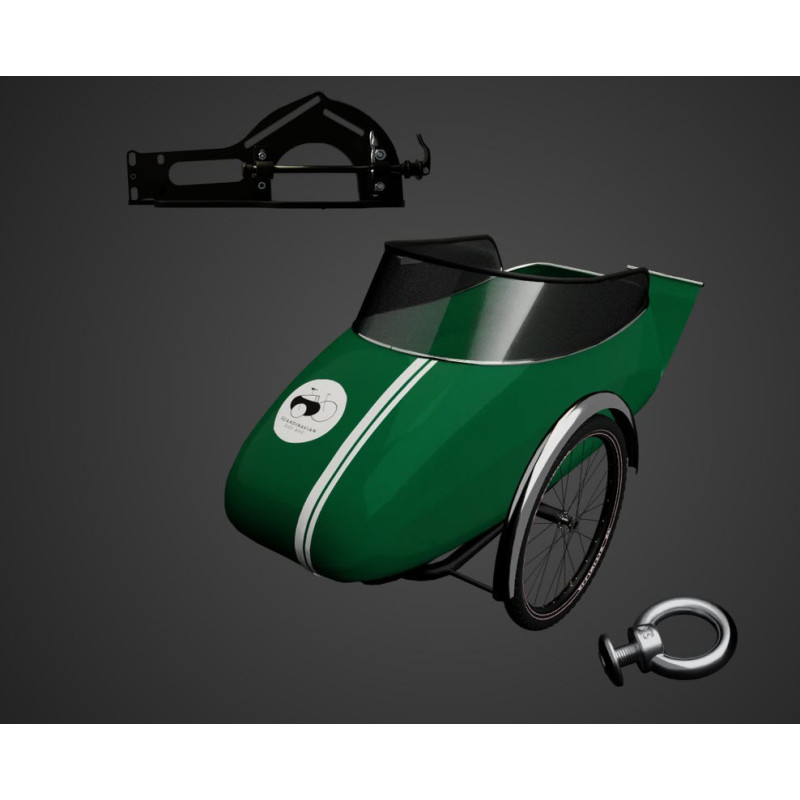 Scandinavian side-car pour chien - Vert