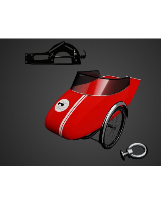 Scandinavian side bike Fiber hond zijspan - Rood