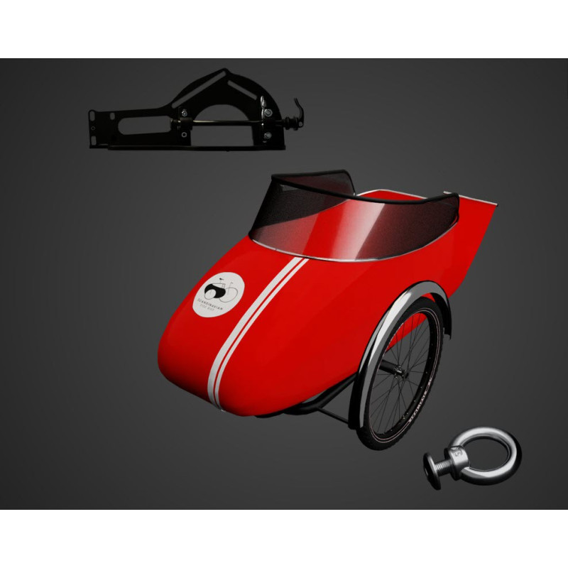 Scandinavian side-car pour chien - Rouge