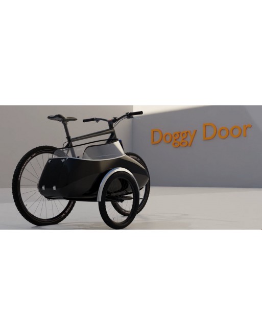 Scandinavian Side Bike for dog sidecar - White