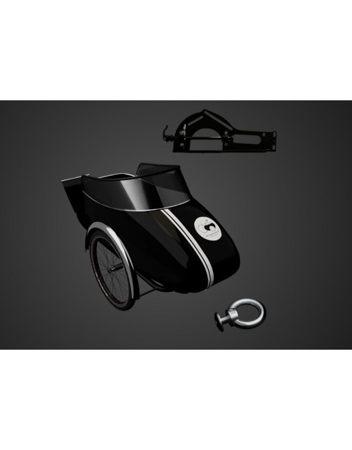 Scandinavian side-car pour chien - Noir