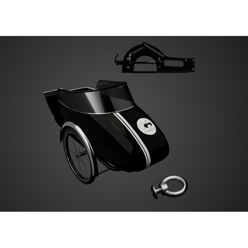 Scandinavian side-car pour chien - Noir