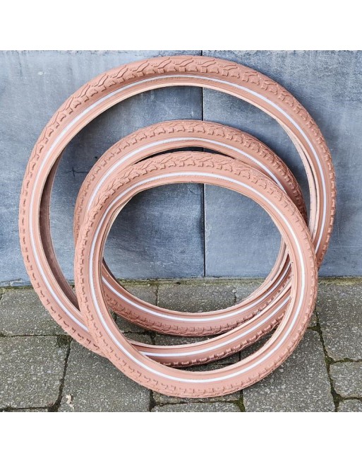 Jeu de pneus pour vélo cargo à trois roues - Marron