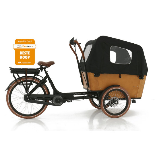 Vogue Carry 3 Elektrisches Lastenrad Dreirad – Braun – Cargo Bike mit Mittelmotor