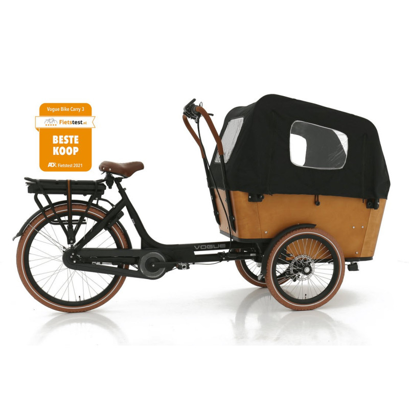 Vogue Carry 3 Vélo Cargo Électrique Tricycle – Brun – Vélo Cargo avec Moteur Central