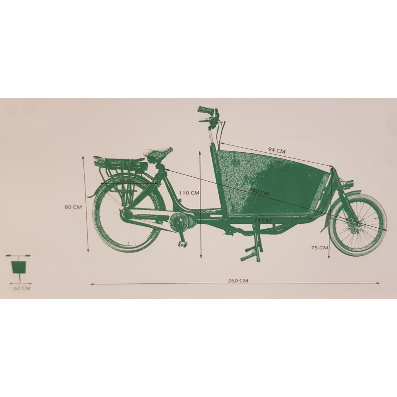 Vogue Carry 2 electric cargo bike Black - 2025
