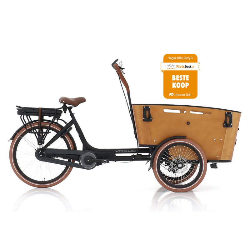 Vogue Carry 3 Vélo Cargo Électrique Tricycle – Brun – Vélo Cargo avec Moteur Central