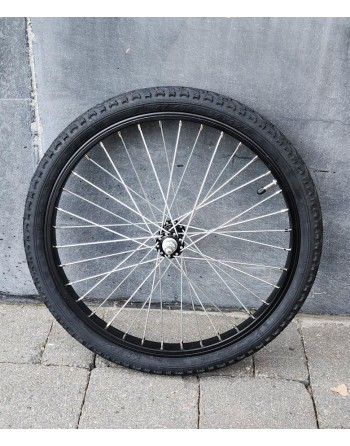 Bakfiets voorwiel zijwiel met buitenband