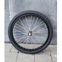 Bakfiets voorwiel zijwiel met buitenband