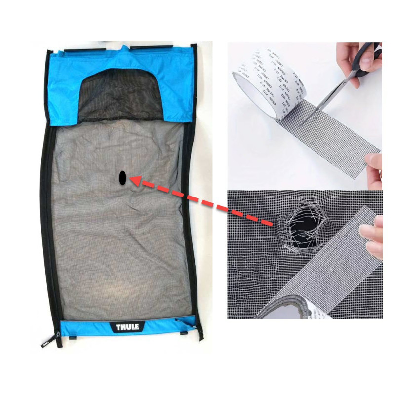 Zelfklevende reparatietape voor vliegenscherm fietskar en bakfiets