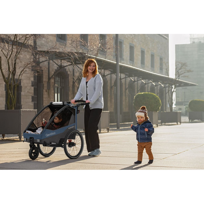 Qeridoo bike trailer Sportrex 1 Limited Edition Jeans Blue