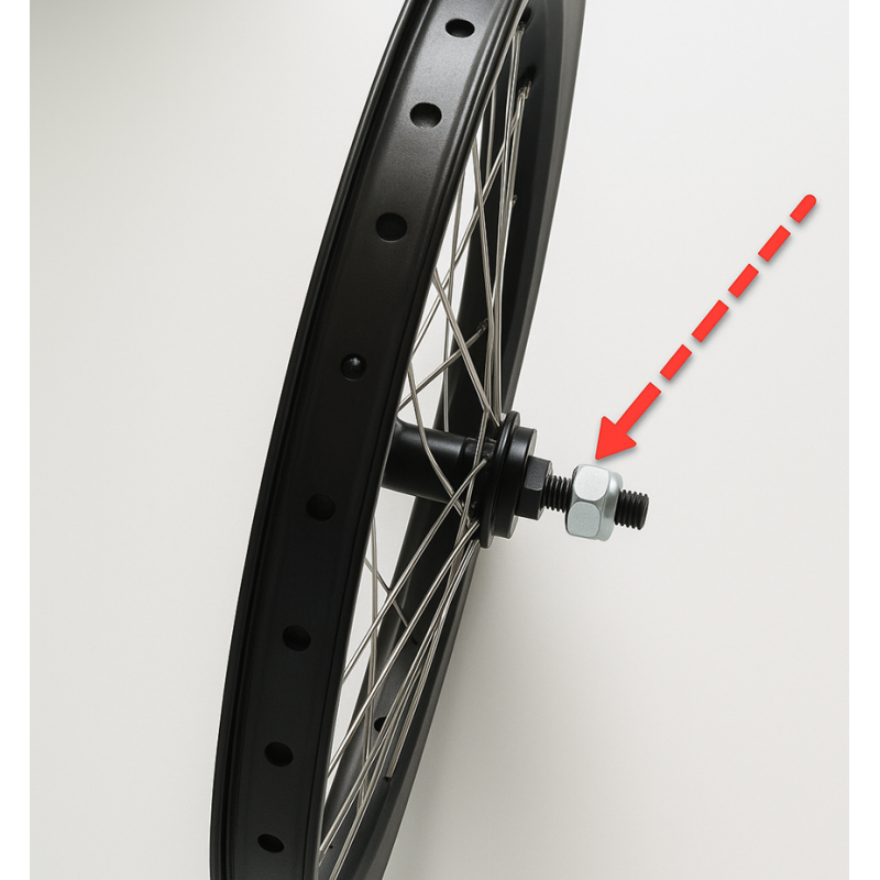 Granite Lock Nut M12 für Carry 3 Seitenrad mit schwarzer Achse