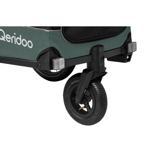 Qeridoo Nacho Hundeanhänger M Grün – 2-in-1 Buggy & Fahrradanhänger mit Federung