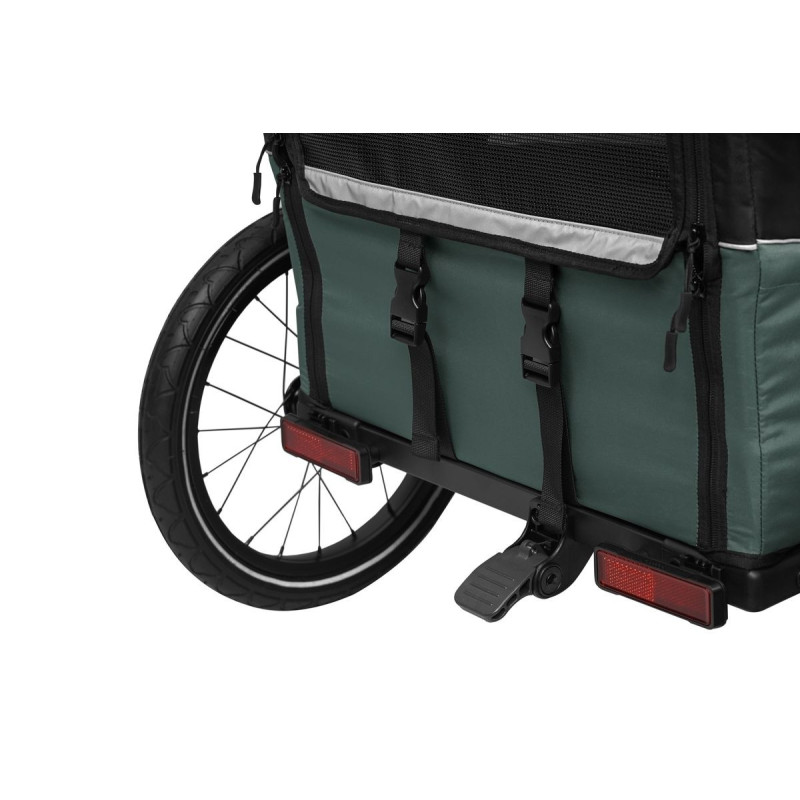 Qeridoo Nacho Hundeanhänger M Grün – 2-in-1 Buggy & Fahrradanhänger mit Federung