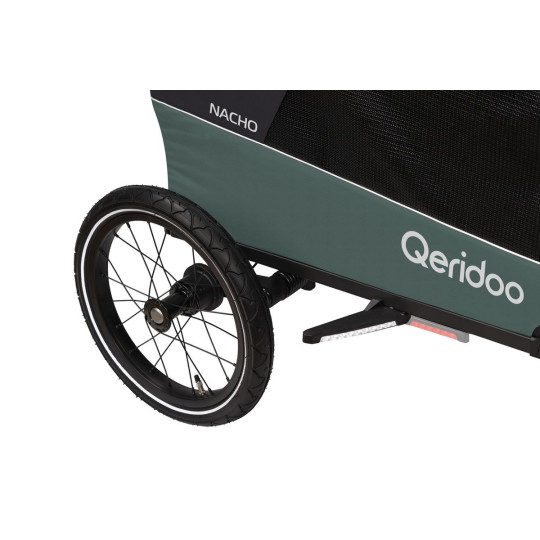 Qeridoo Nacho Hundeanhänger M Grün – 2-in-1 Buggy & Fahrradanhänger mit Federung