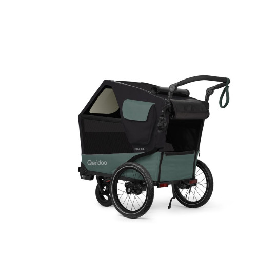 Qeridoo Nacho Hundeanhänger M Grün – 2-in-1 Buggy & Fahrradanhänger mit Federung