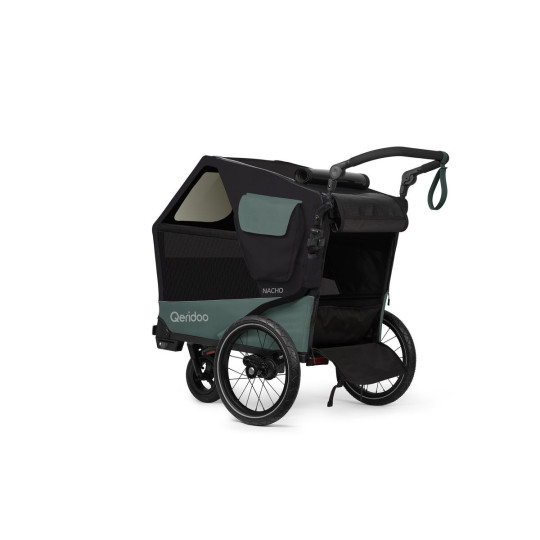 Qeridoo Nacho Hundeanhänger M Grün – 2-in-1 Buggy & Fahrradanhänger mit Federung