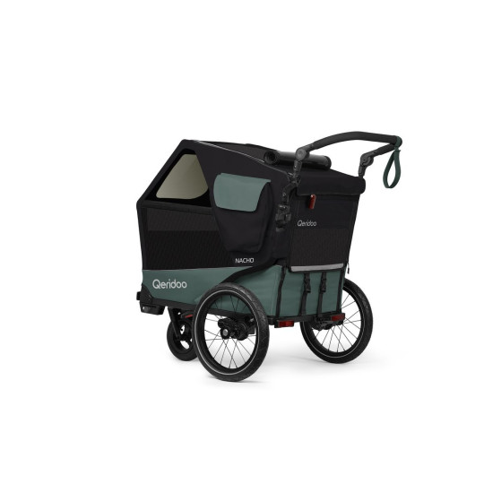 Qeridoo Nacho Hundeanhänger M Grün – 2-in-1 Buggy & Fahrradanhänger mit Federung