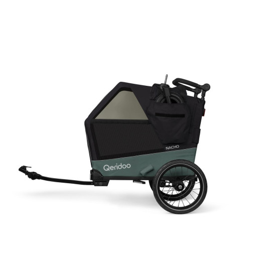 Qeridoo Nacho Hundeanhänger M Grün – 2-in-1 Buggy & Fahrradanhänger mit Federung