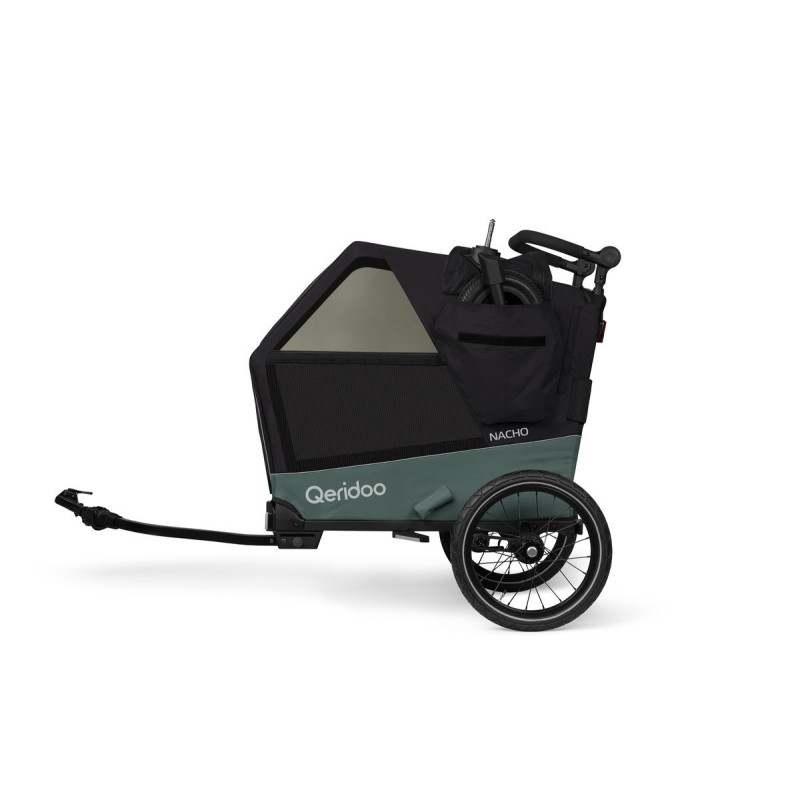 Qeridoo Nacho Hundeanhänger M Grün – 2-in-1 Buggy & Fahrradanhänger mit Federung
