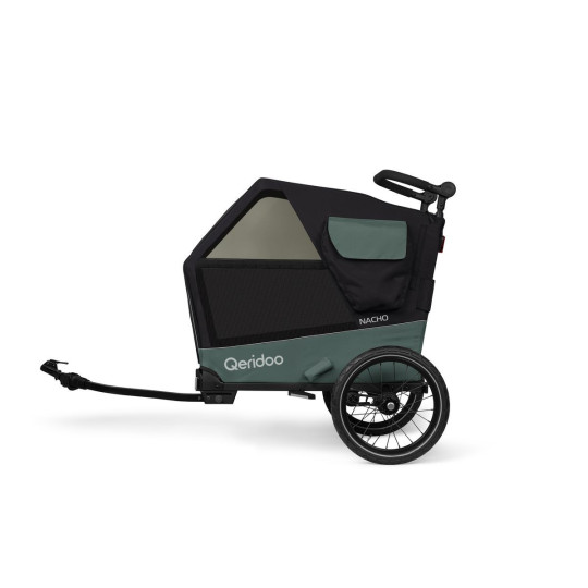 Qeridoo Nacho Hundeanhänger M Grün – 2-in-1 Buggy & Fahrradanhänger mit Federung