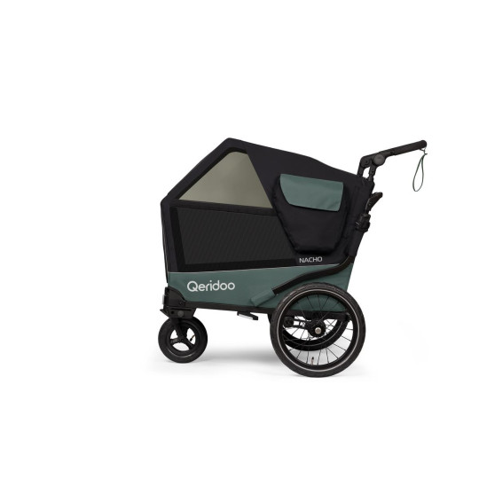Qeridoo Nacho Hundeanhänger M Grün – 2-in-1 Buggy & Fahrradanhänger mit Federung