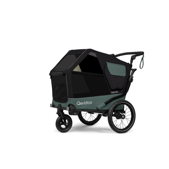 Qeridoo Nacho Hundeanhänger M Grün – 2-in-1 Buggy & Fahrradanhänger mit Federung
