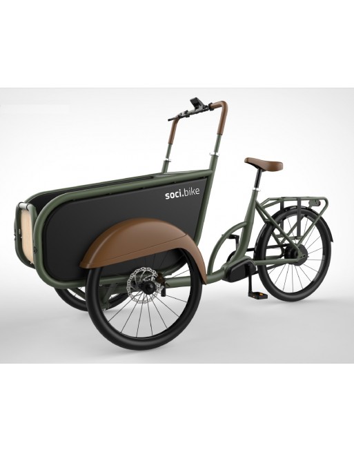 Soci.bike triporteur électrique vert armée