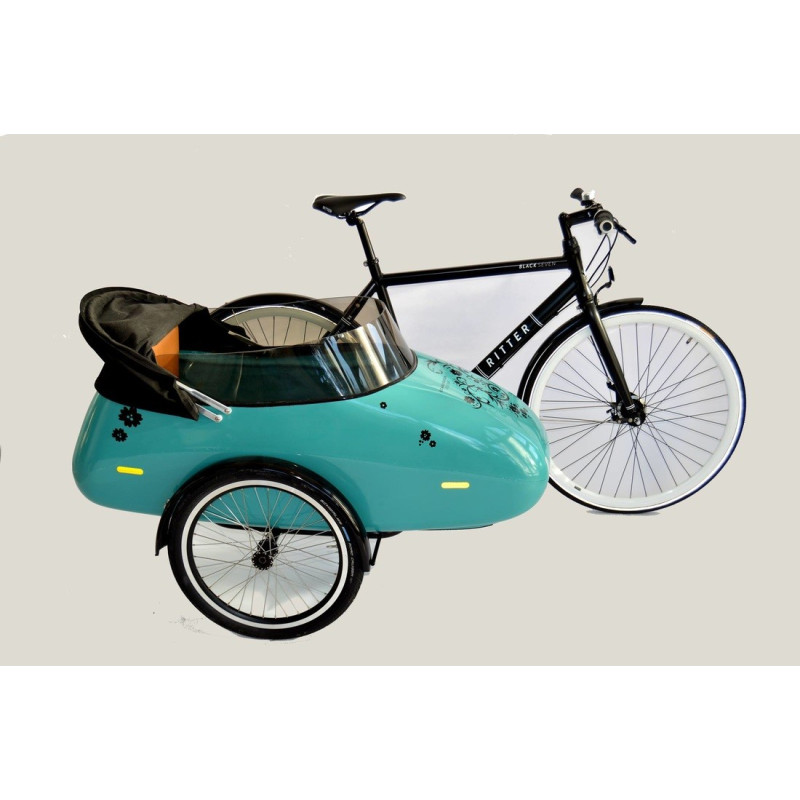 Scandinavian Side Bike Fiber trailer - Black
