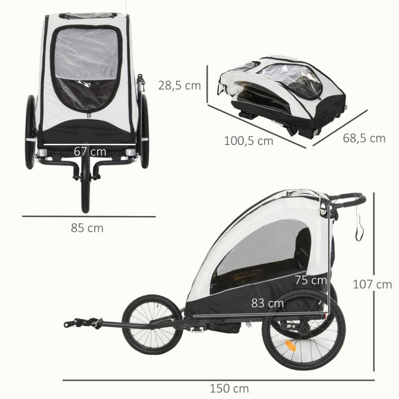 KidsCab Vector bicycle trailer with suspension