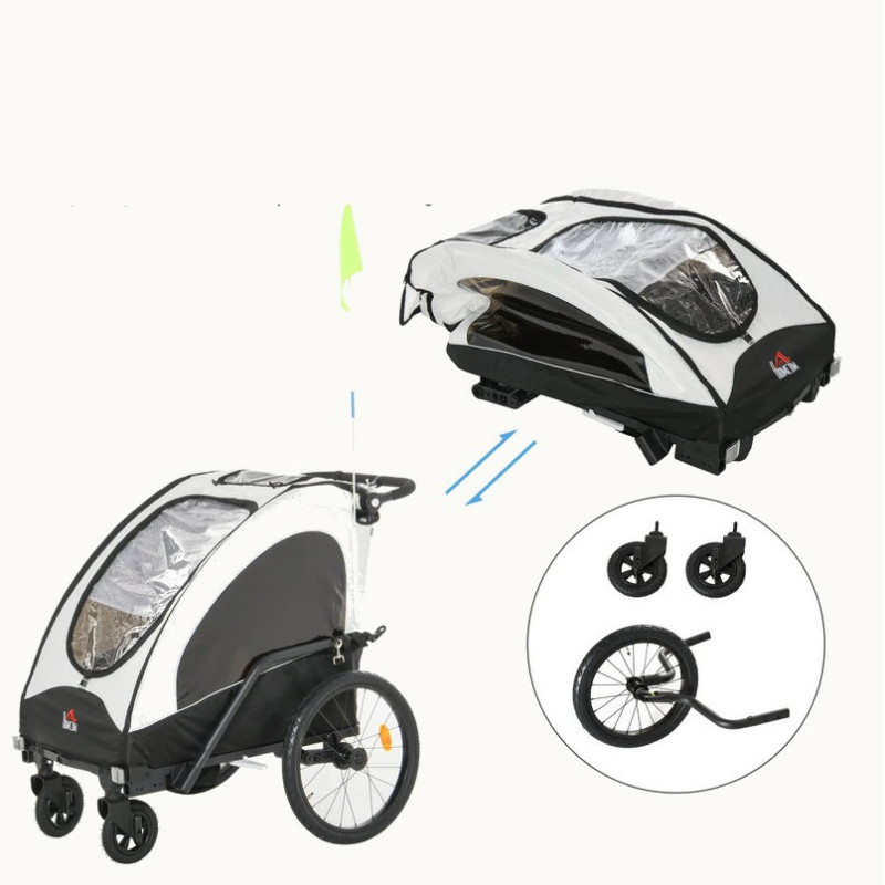 KidsCab Vector bicycle trailer with suspension