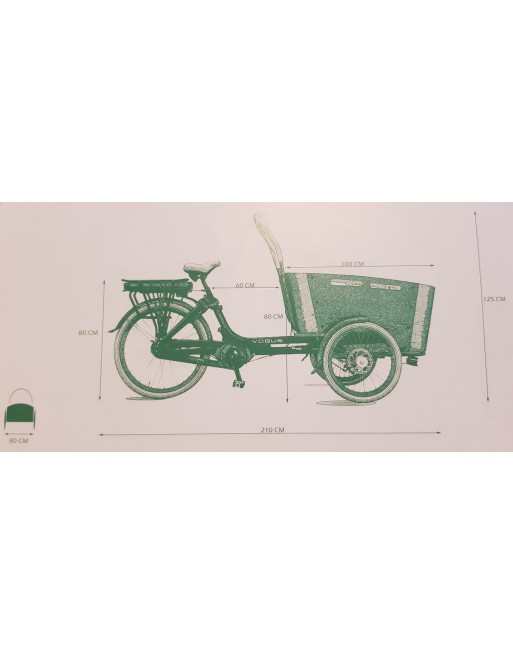 Vélo cargo électrique Vogue Carry 3 noir/marron (hydraulique)