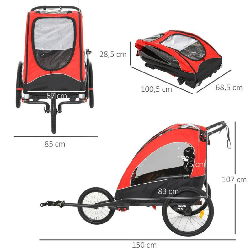 KidsCab Vector bicycle trailer with suspension